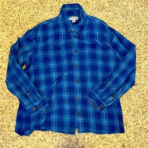 Duluth Trading Free Swinging Men’s Flannel Blue Gold Size 2XL